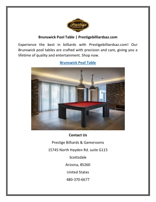 Brunswick Pool Table | Prestigebilliardsaz.com