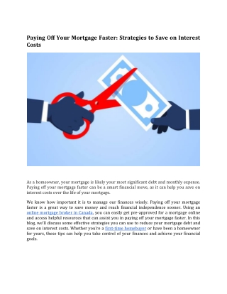 Paying Off Your Mortgage Faster Strategies to Save on Interest Costs