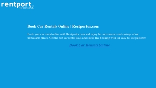Book Car Rentals Online  Rentportus.com