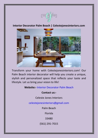 Interior Decorator Palm Beach  Celestejonesinteriors