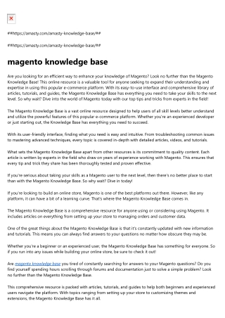 magento knowledge base