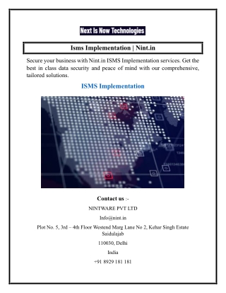 Isms Implementation  Nint.in