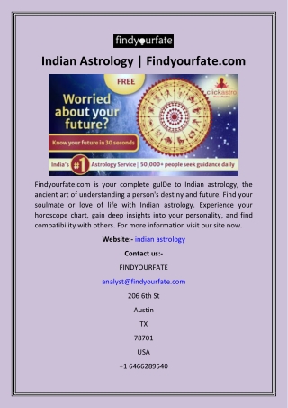 Indian Astrology  Findyourfate