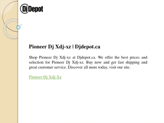 Pioneer Dj Xdj-xz  Djdepot.ca