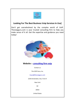 Professional Voip Consulting Services For Your Firm