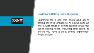 Cmd Sports Betting Online Singapore Sg3we.com