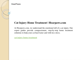 Cat Injury Home Treatment  Hearpaws.com