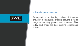 Online Slot Game Malaysia 3wemy.net