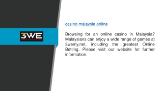 Casino Malaysia Online 3wemy.net