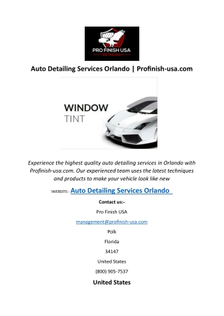 Auto Detailing Services Orlando