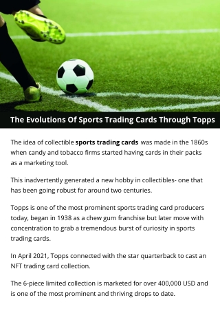 The Evolutions Of Sports Trading Cards Through Topps