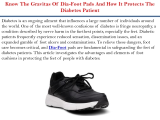 Know The Gravitas Of Dia-Foot Pads And How It Protects The Diabetes Patient