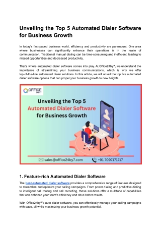 Unveiling the Top 5 Automated Dialer Software for Business Growth