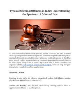 Types of Criminal Offences in India_ Understanding the Spectrum of Criminal Law