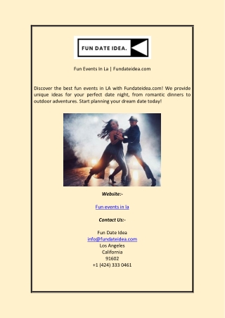 Fun Events In La Fundateidea com