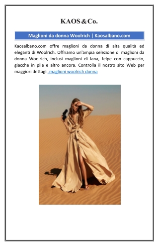 Maglioni da donna Woolrich | Kaosalbano.com