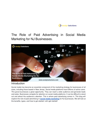 The Role of Paid Advertising in Social Media Marketing for NJ Businesses