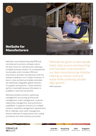 NetSuite for Manufacturers: Simplify Operations and Drive Growth