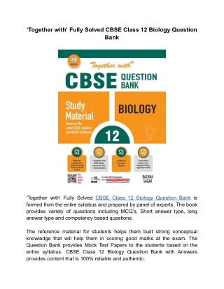 Top CBSE Question Bank for Class 12 Biology for the Academic Session 2023-24