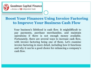 Optimize Your Business Cash Flow Boost Your Finances with Invoice Factoring