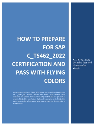 How to Prepare for SAP C_TS462_2022 Certification and Pass with Flying Colors