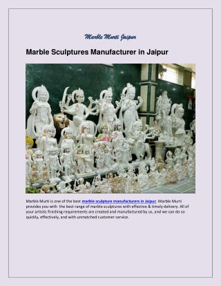 Marble Sculptures Manufacturer in Jaipur