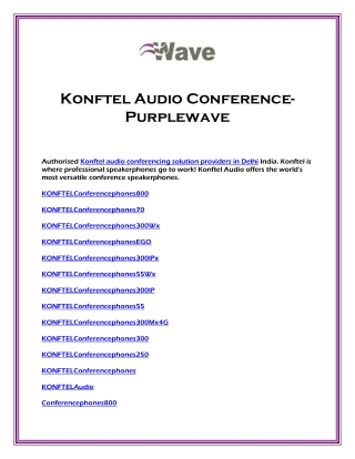 Konftel Audio Conference- Purplewave