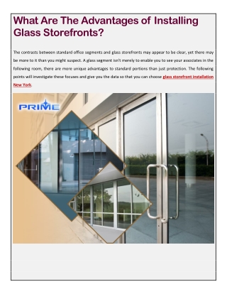 What Are The Advantages of Installing Glass Storefronts