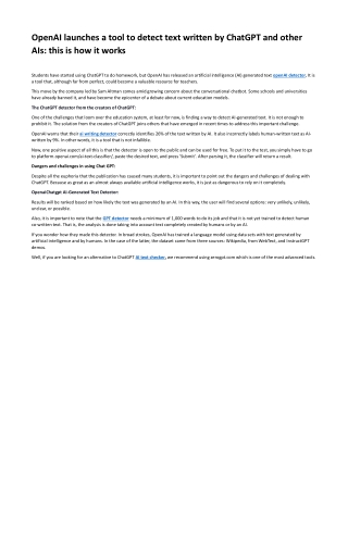 OpenAI launches a tool to detect text written by ChatGPT and other AIs - this is how it works