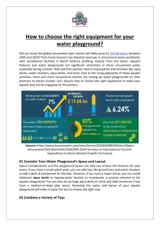 Empex Watertoys® - How to choose the right equipment for your water playground