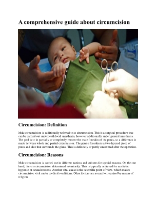 A comprehensive guide about circumcision