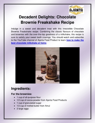 Chocolate brownie freakshake recipe