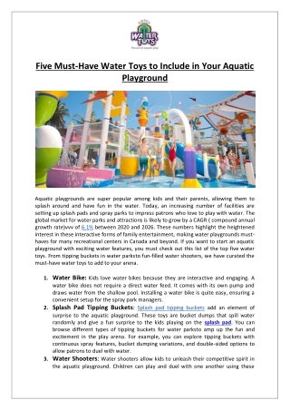 Empex Watertoys® - 5 Must-Have Water Toys to Include in Your Aquatic Playground