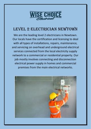 Level 2 Electrician Newtown