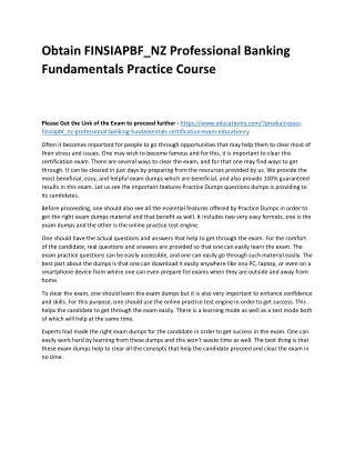 FINSIAPBF_NZ Professional Banking Fundamentals