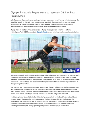 Olympic Paris Julie Rogers wants to represent GB Shot Put at Paris Olympic