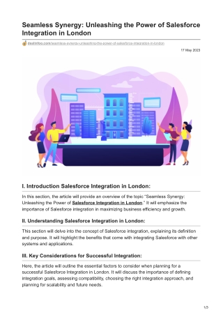 Seamless Synergy Unleashing the Power of Salesforce Integration in London