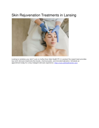 Skin Rejuvenation Treatments in Lansing