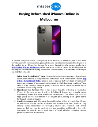 Buying Refurbished iPhones Online in Melbourne