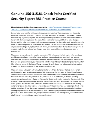 156-315.81 Check Point Certified Security Expert R81