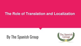 The Role of Translation and Localization