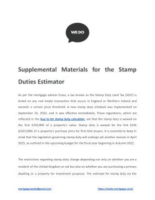 Additional Resources for the Stamp Duty Calculator