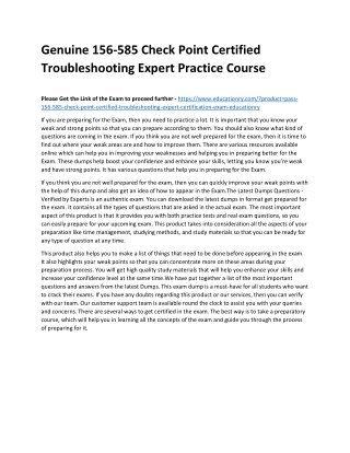 156-585 Check Point Certified Troubleshooting Expert