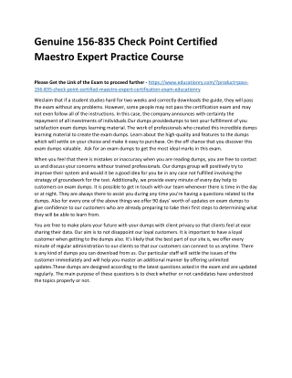 156-835 Check Point Certified Maestro Expert