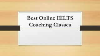 Best Online IELTS Coaching Classes