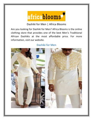 Dashiki for Men  Africa Blooms