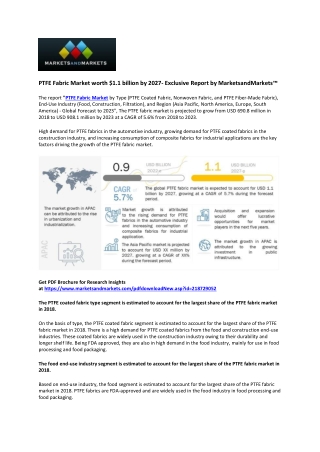 PTFE Fabric Industry Continues to Thrive with Promising Future Prospects| Market