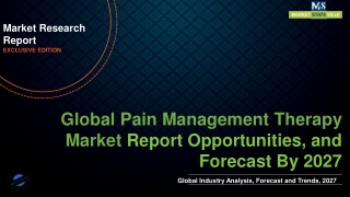 Pain Management Therapy Market Worth US$ 6.6 billion by 2027