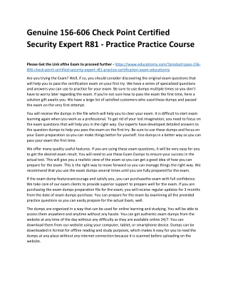 156-606 Check Point Certified Security Expert R81 - Practice