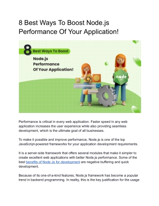 8 Best Ways To Boost Node.js Performance Of Your Application!